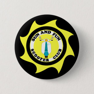 BADGE ROND 5 CM LE SOLEIL ET BOUTON D'AMUSEMENT (NOIR)