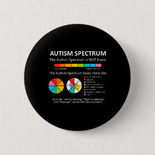 Badge Rond 5 Cm Le Spectre N'Est Pas Linéaire Autiste Fierté Autis