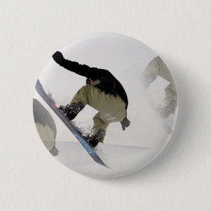 Badge Rond 5 Cm Le surf des neiges clôture autour du bouton