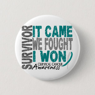 Badge Rond 5 Cm Le survivant de cancer du col de l'utérus qu'il