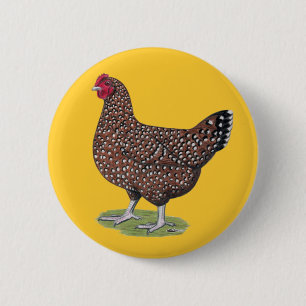 Badge Rond 5 Cm Le Sussex :  Poule tachetée