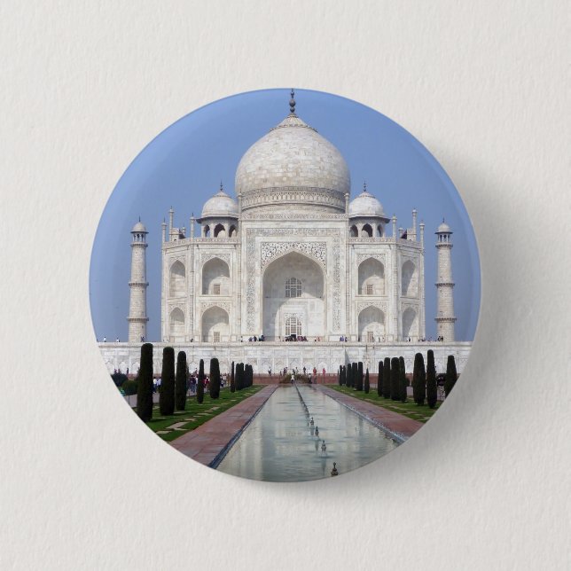 Badge Rond 5 Cm Le Taj Mahal, Âgrâ, Inde (Devant)