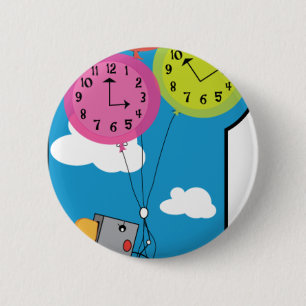 Badge Rond 5 Cm Le temps de grille-pain vole