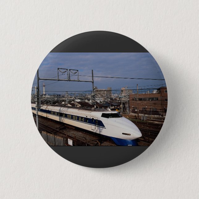 Badge Rond 5 Cm Le train de Shinkansen ou de balle, Kyoto, Japon (Devant)
