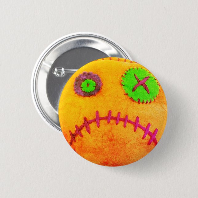 Badge Rond 5 Cm Le vaudou s'est rouillé orange (Devant & derrière)