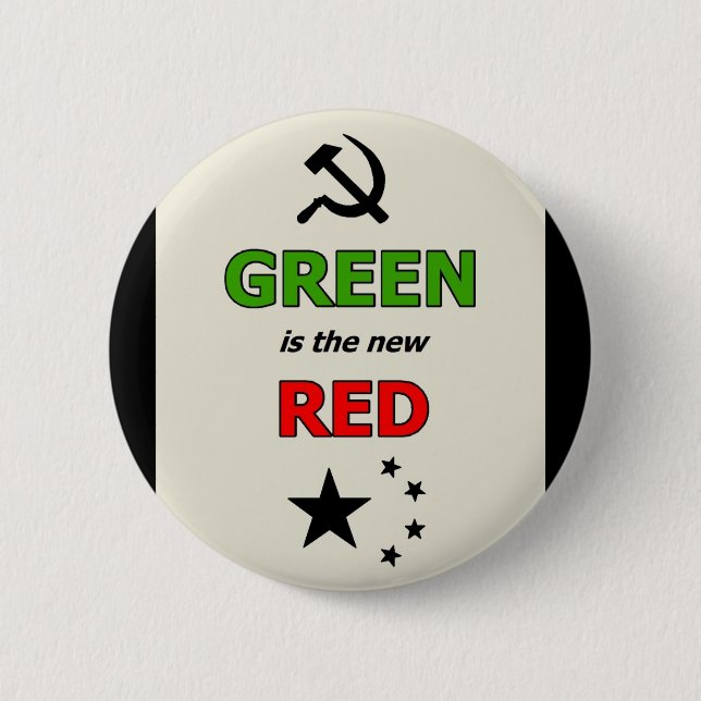 Badge Rond 5 Cm Le vert est la nouvelle goupille rouge (Devant)
