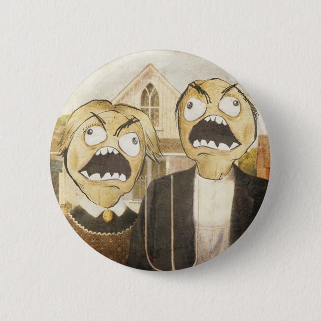 Badge Rond 5 Cm Le visage Meme de rage font face à la peinture (Devant)