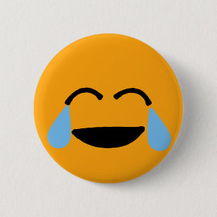 Badge Rond 5 Cm Le visage riant Emoticon Orange