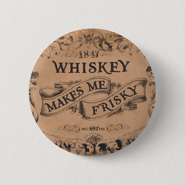 Badge Rond 5 Cm Le whiskey me rend vif (Devant)