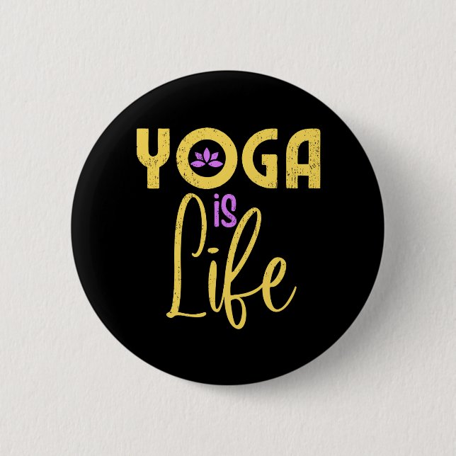 Badge Rond 5 Cm Le yoga est la vie Le yoga Méditerranée (Devant)