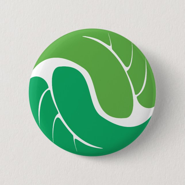 Badge Rond 5 Cm Leaf Yin Yang (Devant)
