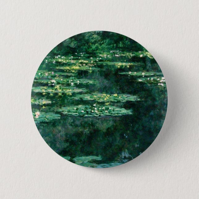 Badge Rond 5 Cm L'EAU MENSONNE EN ÉTANG VERT par Claude Monet  (Devant)