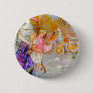 BADGE ROND 5 CM L'ÉCHECS DONNE DES CONSEILS ALICE EN CROQUET DE FL