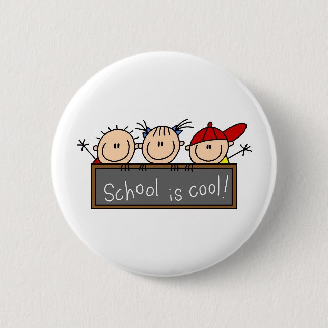 Badge Rond 5 Cm L'école est Cool (Devant)