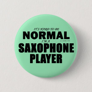 Badge Rond 5 Cm Lecteur Saxophone Normal