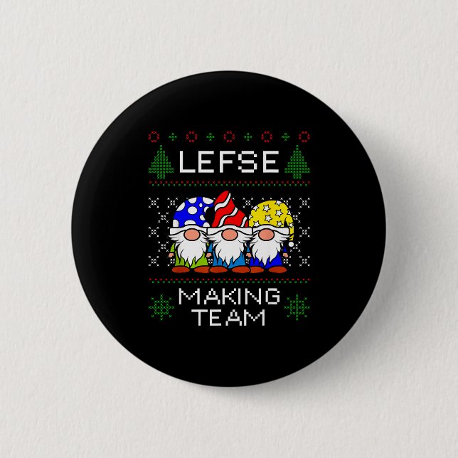 Badge Rond 5 Cm Lefse Making Team Ugly Christmas Sweater  (Devant)