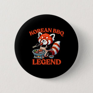 Badge Rond 5 Cm Légende Red Panda Korean Bbq