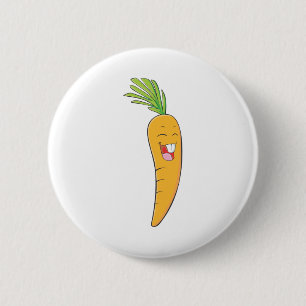 Badge Rond 5 Cm Légume asiatique joyeux de carotte