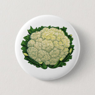 Badge Rond 5 Cm Légumes alimentaires anciens Chou-fleur légumes