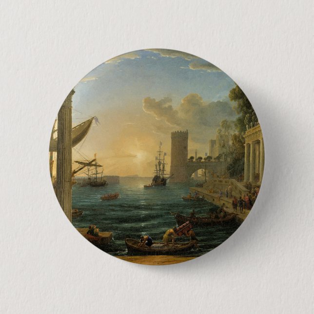 Badge Rond 5 Cm L'embarquement de la Reine de Saba  (Devant)