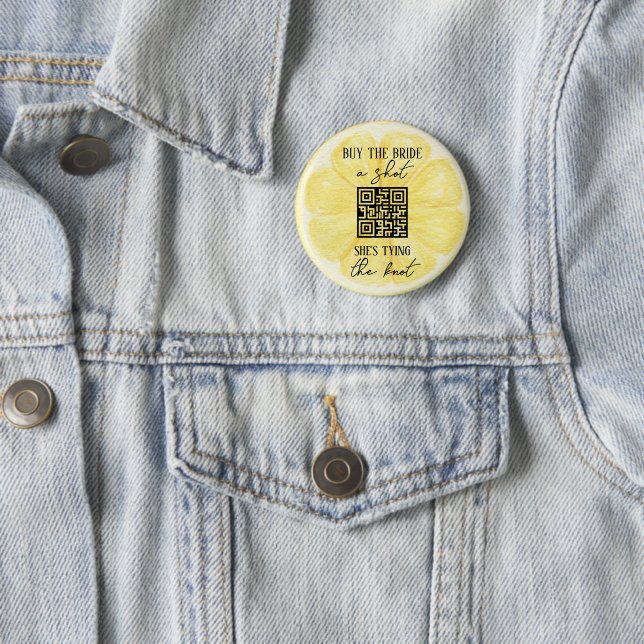 Badge Rond 5 Cm Lemon EVJ Fille | Code QR personnalisé (En situation)
