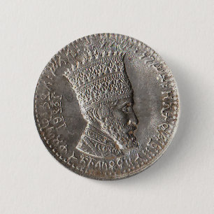 Badge Rond 5 Cm L'empereur Selassie I Pin