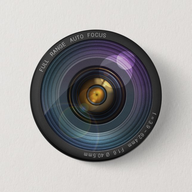 Badge Rond 5 Cm Lentille de caméra amusante ronde (Devant)