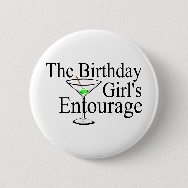 Badge Rond 5 Cm L'entourage de filles d'anniversaire (Devant)