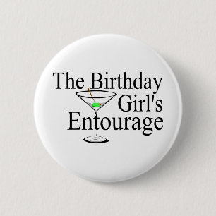 Badge Rond 5 Cm L'entourage de filles d'anniversaire