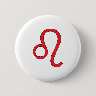 Badge Rond 5 Cm Leo, symbole zodiaque, horoscope