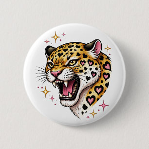 Badge Rond 5 Cm Léopard