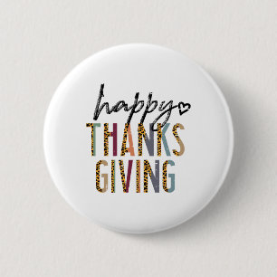 Badge Rond 5 Cm Leopard Bon thanksgiving mignonne Automne Femmes