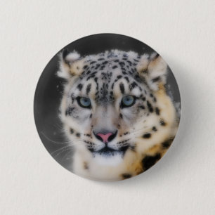 Badge Rond 5 Cm Léopard de neige