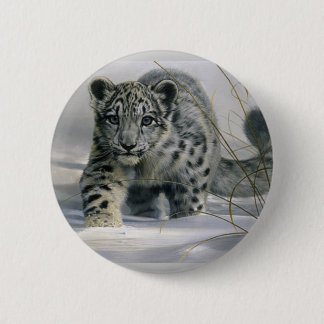 Badge Rond 5 Cm Léopard de neige