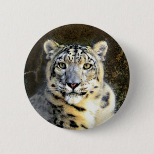 Badge Rond 5 Cm Léopard des neiges