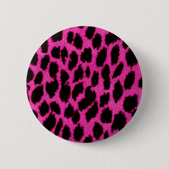 Badge Rond 5 Cm Léopard rose (Devant)