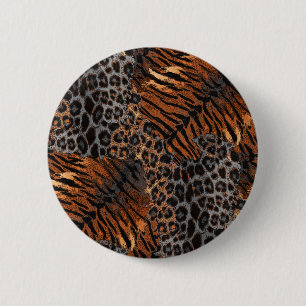 Badge Rond 5 Cm Leopard tiger skin trendy