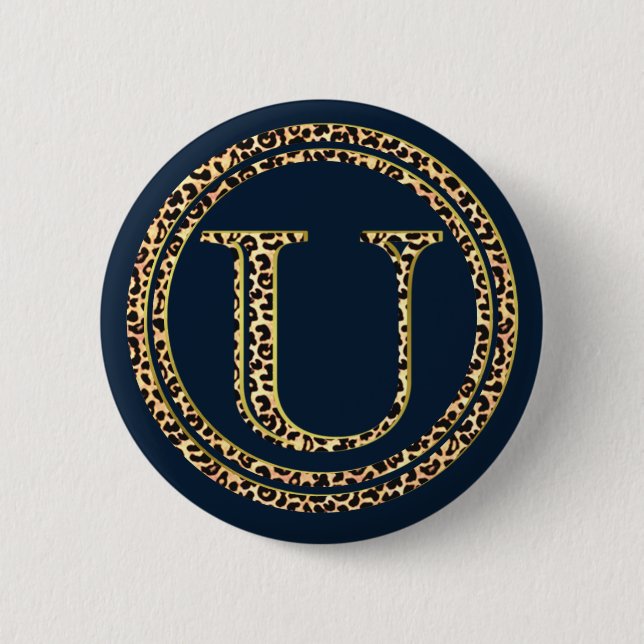 Badge Rond 5 Cm Leopard U (Devant)