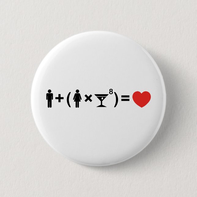 Badge Rond 5 Cm L'équation d'amour pour les femmes (Devant)