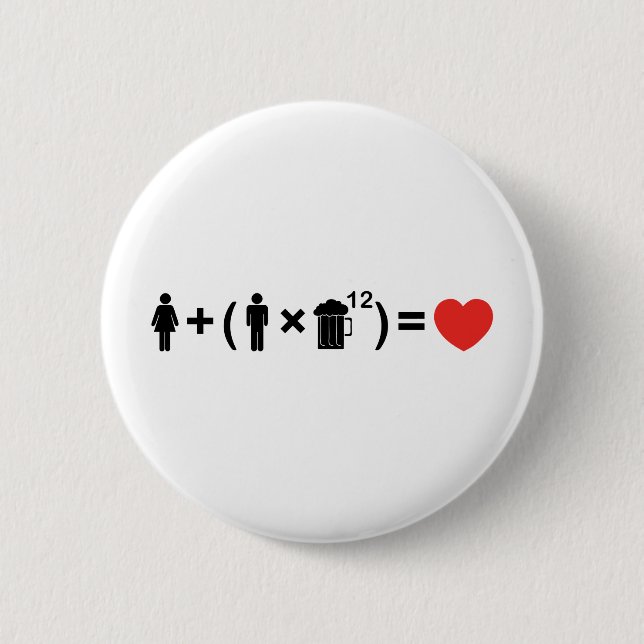 Badge Rond 5 Cm L'équation d'amour pour les hommes (Devant)
