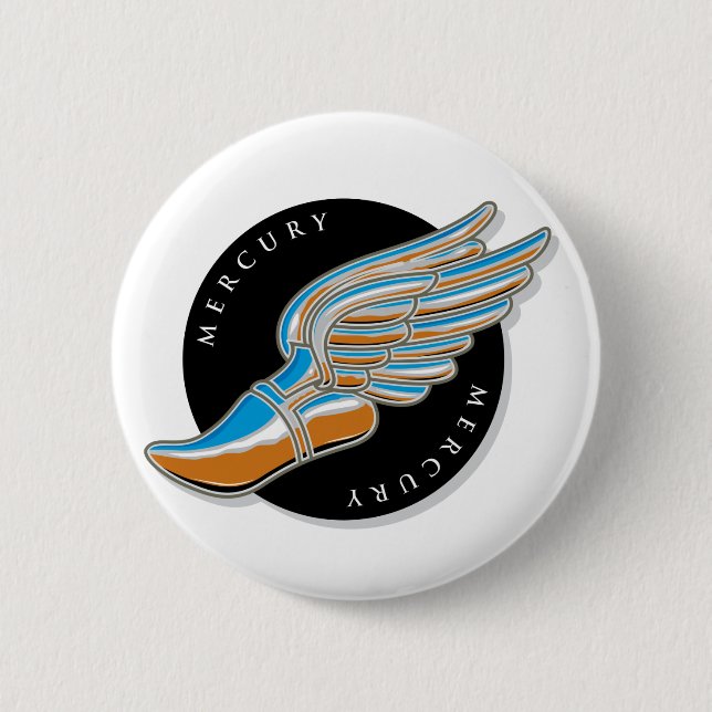 Badge Rond 5 Cm Les ailes de Mercury (Devant)