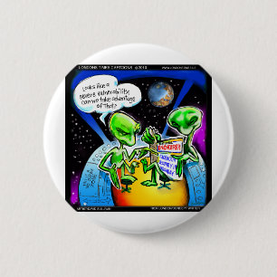 Badge Rond 5 Cm Les Aliens de l'Espace Découvrent les Cadeaux Amus