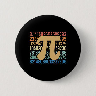 Badge Rond 5 Cm les années 70 Rétro Pi Jour Math Numéros d'équatio