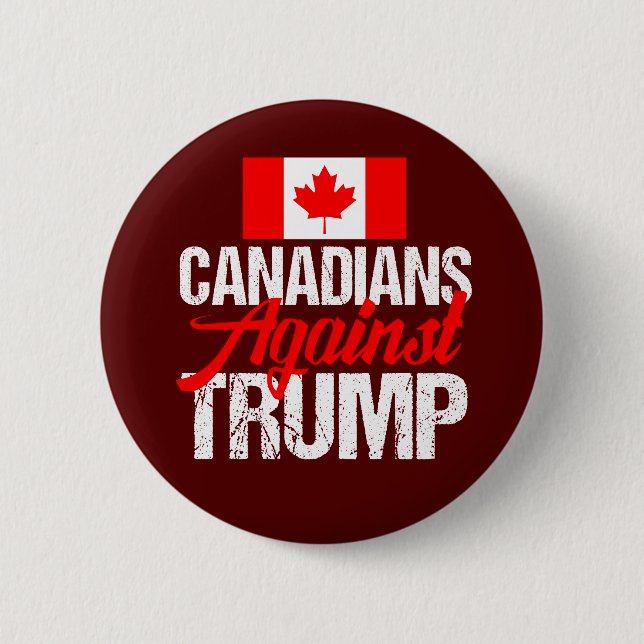 Badge Rond 5 Cm Les Canadiens contre Donald Trump (Devant)