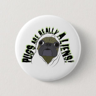 Badge Rond 5 Cm les carlins sont vraiment des aliens