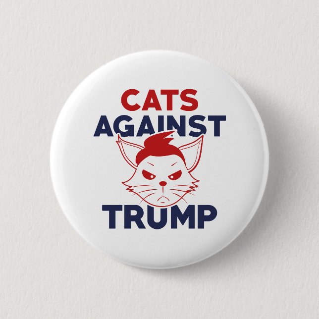 Badge Rond 5 Cm Les chats contre Trump (Devant)