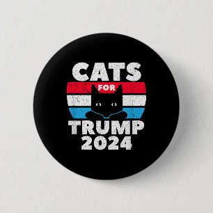 Badge Rond 5 Cm Les chats pour l'élection de Trump 2024