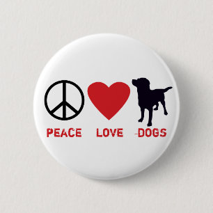 Badge Rond 5 Cm Les Chiens d'amour de la paix