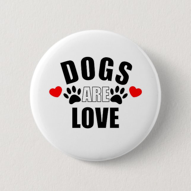Badge Rond 5 Cm Les chiens sont amoureux (Devant)
