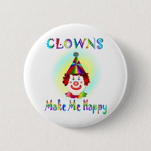 Badge Rond 5 Cm Les clowns me rendent heureux